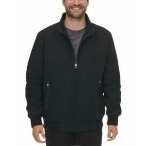 Calvin Klein Wool Bomber Jacket With Knit Trim